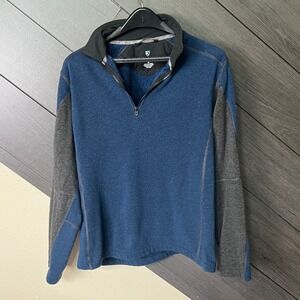Kuhl Interceptr Quarter Zip Fleece Pullover Blue Gray Medium Outdoor Casual